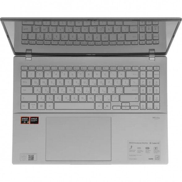 Ноутбук ASUS VivoBook S16 M3607KA-SH131 (16&amp;quot;, OLED, AMD Ryzen AI 5 330 2ГГц, 4 ядра, 16ГБ DDR5, 512ГБ SSD, AMD Radeon 820M, без ОС), серебристый в Кемерово