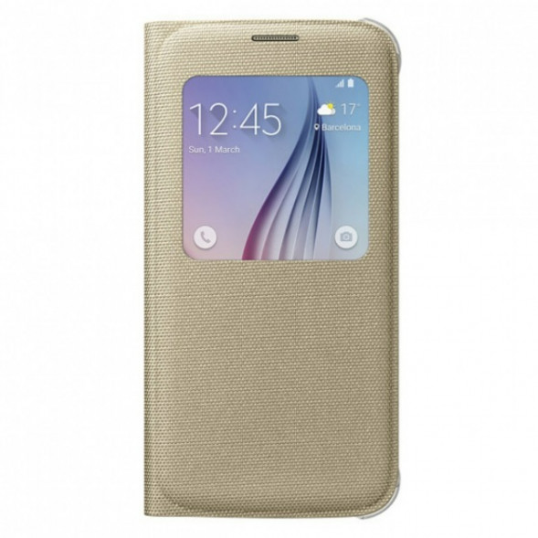 Чехол для Samsung Galaxy S6 S-View Cover (EF-CG920BFE), Gold в Кемерово