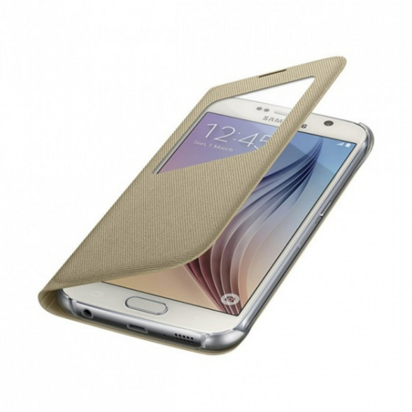 Чехол для Samsung Galaxy S6 S-View Cover (EF-CG920BFE), Gold в Кемерово