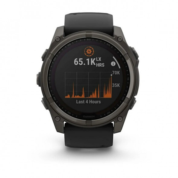 Умные часы Garmin Fenix 8, 51 мм, Solar, Sapphire Carbon Gray DLC Titanium with Black/Pebble Gray Silicone 010-02907-10 в Кемерово