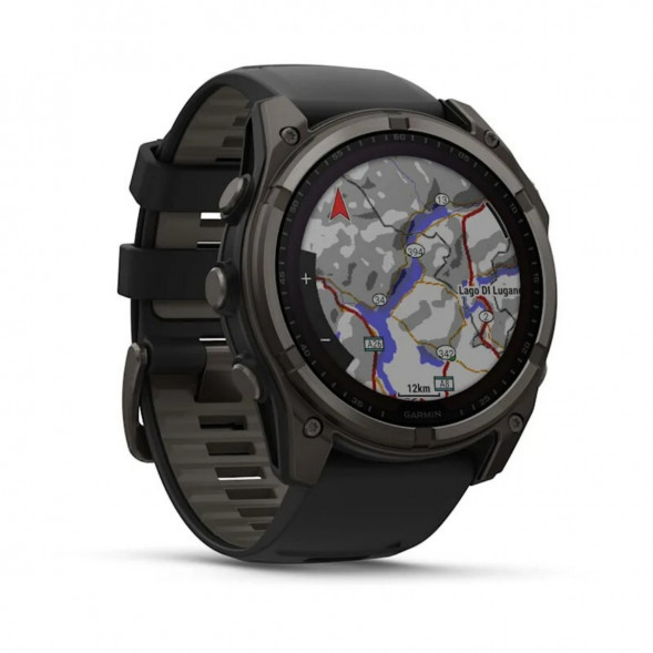 Умные часы Garmin Fenix 8, 51 мм, Solar, Sapphire Carbon Gray DLC Titanium with Black/Pebble Gray Silicone 010-02907-10 в Кемерово