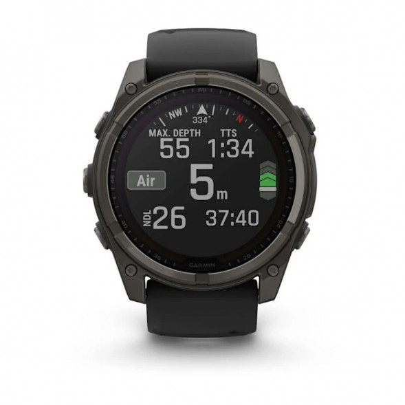 Умные часы Garmin Fenix 8, 51 мм, Solar, Sapphire Carbon Gray DLC Titanium with Black/Pebble Gray Silicone 010-02907-10 в Кемерово