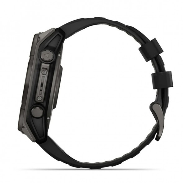 Умные часы Garmin Fenix 8, 51 мм, Solar, Sapphire Carbon Gray DLC Titanium with Black/Pebble Gray Silicone 010-02907-10 в Кемерово