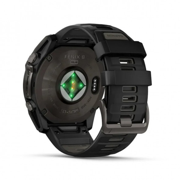 Умные часы Garmin Fenix 8, 51 мм, Solar, Sapphire Carbon Gray DLC Titanium with Black/Pebble Gray Silicone 010-02907-10 в Кемерово