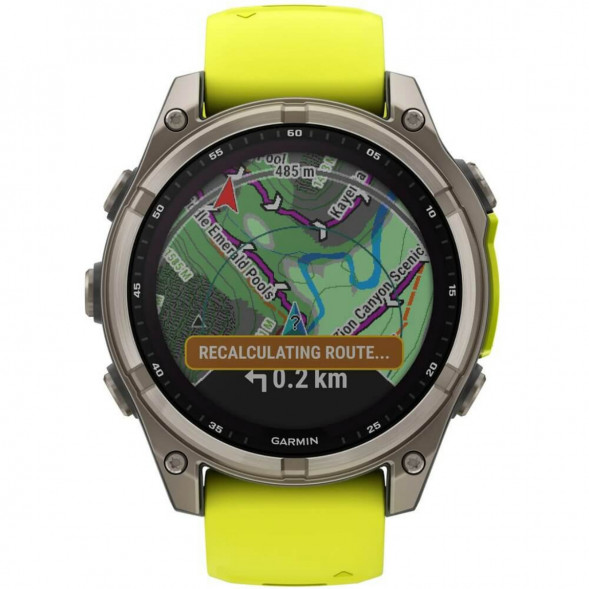 Умные часы Garmin Fenix 8, 51 мм, Solar, Sapphire Titanium with AMP Yellow/Graphite Silicone Band 010-02907-20 в Кемерово