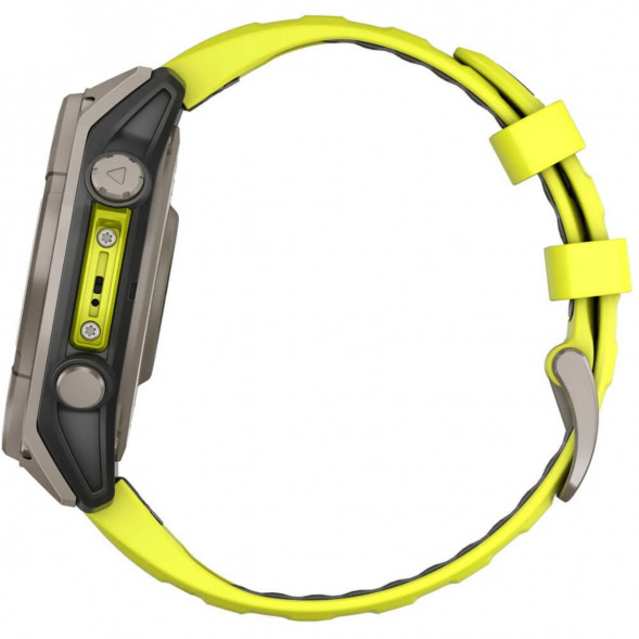 Умные часы Garmin Fenix 8, 51 мм, Solar, Sapphire Titanium with AMP Yellow/Graphite Silicone Band 010-02907-20 в Кемерово