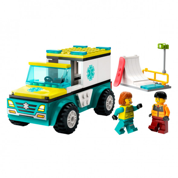Конструктор LEGO City 60403 Скорая помощь и сноубордист в Кемерово