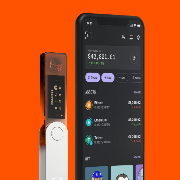 Аппаратный криптокошелек Ledger Nano X, BTC Orange  в Кемерово